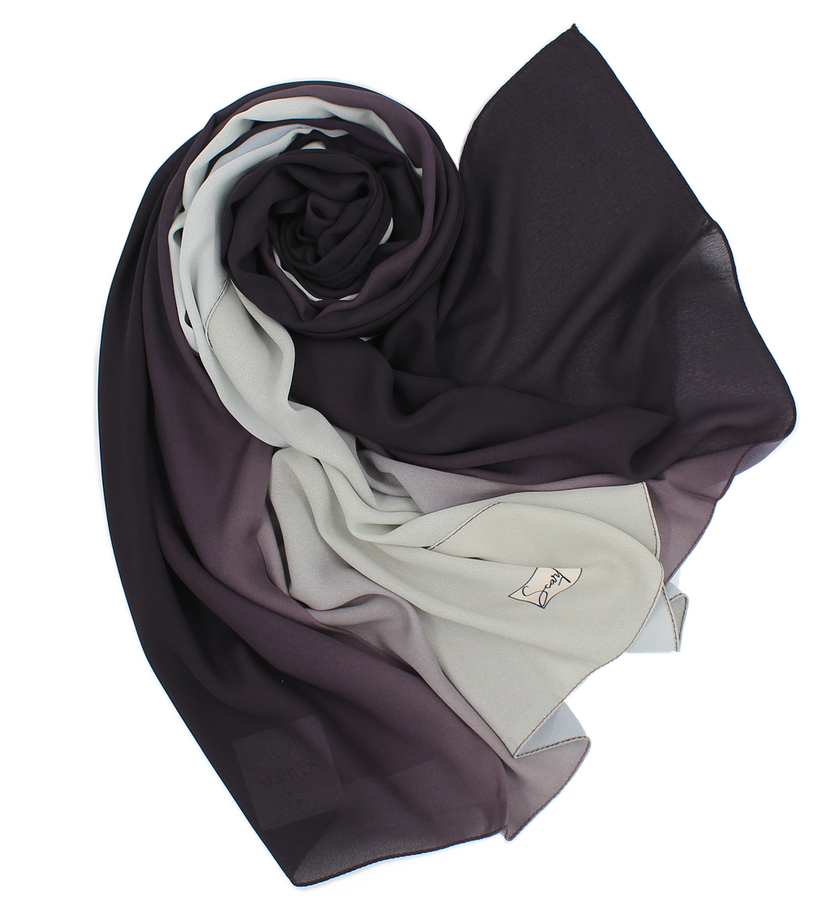 CHALE YAOMY® DÉGRADÉ - Aubergine to gris