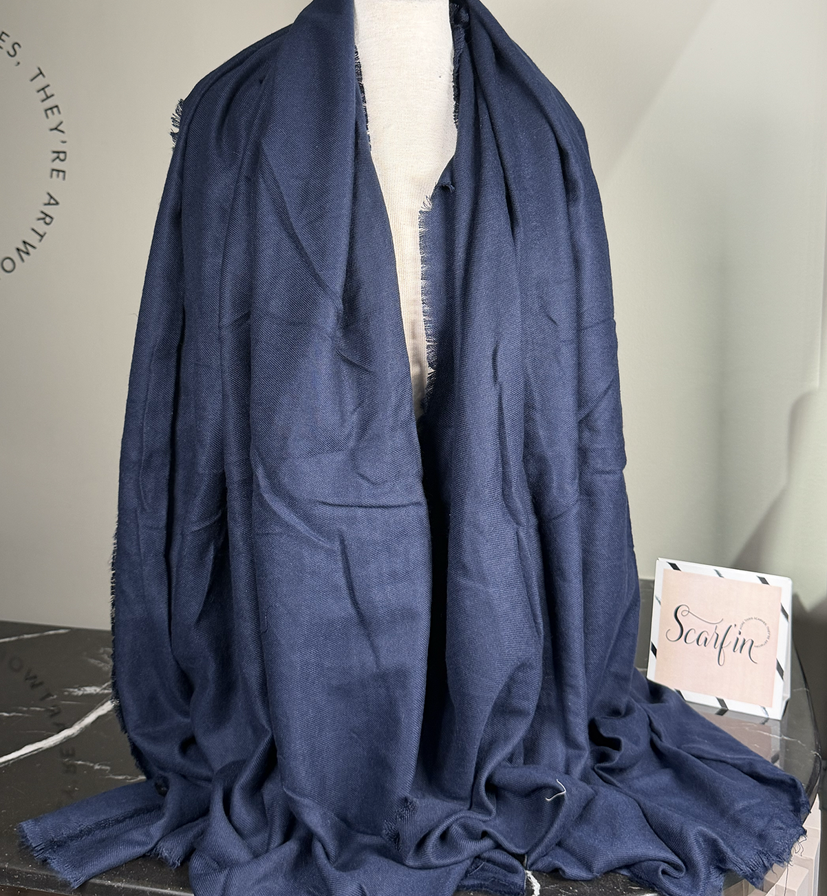 Grande écharpe - Bleu marine