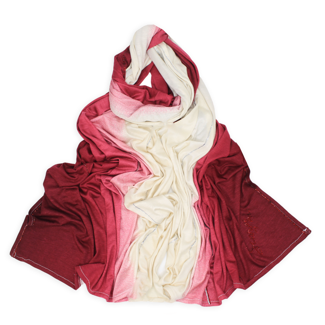 CHALE EMALY dégradé strass - Prune