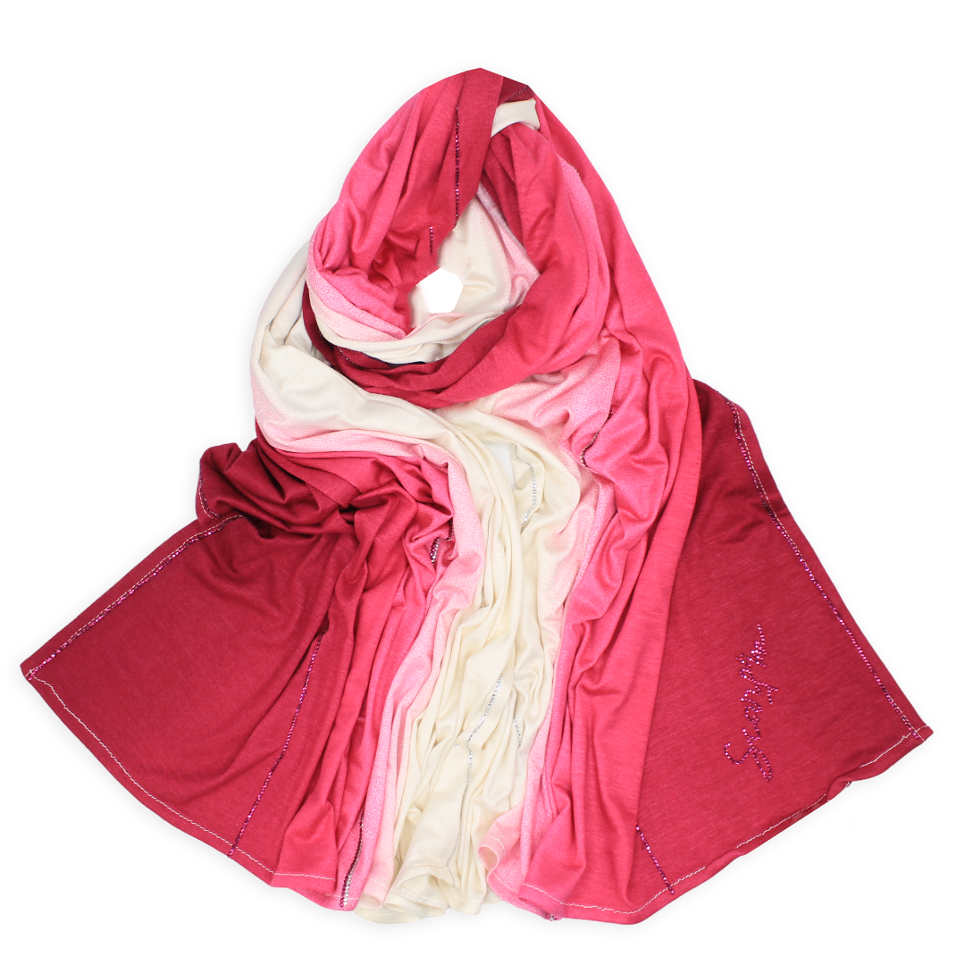 CHALE EMALY dégradé strass - Fuchsia