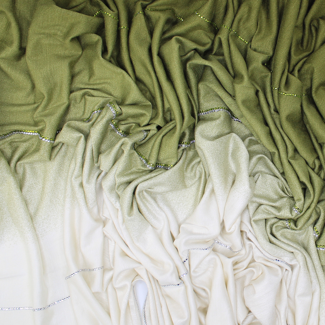 CHALE EMALY dégradé strass - Moss green (Khazi)