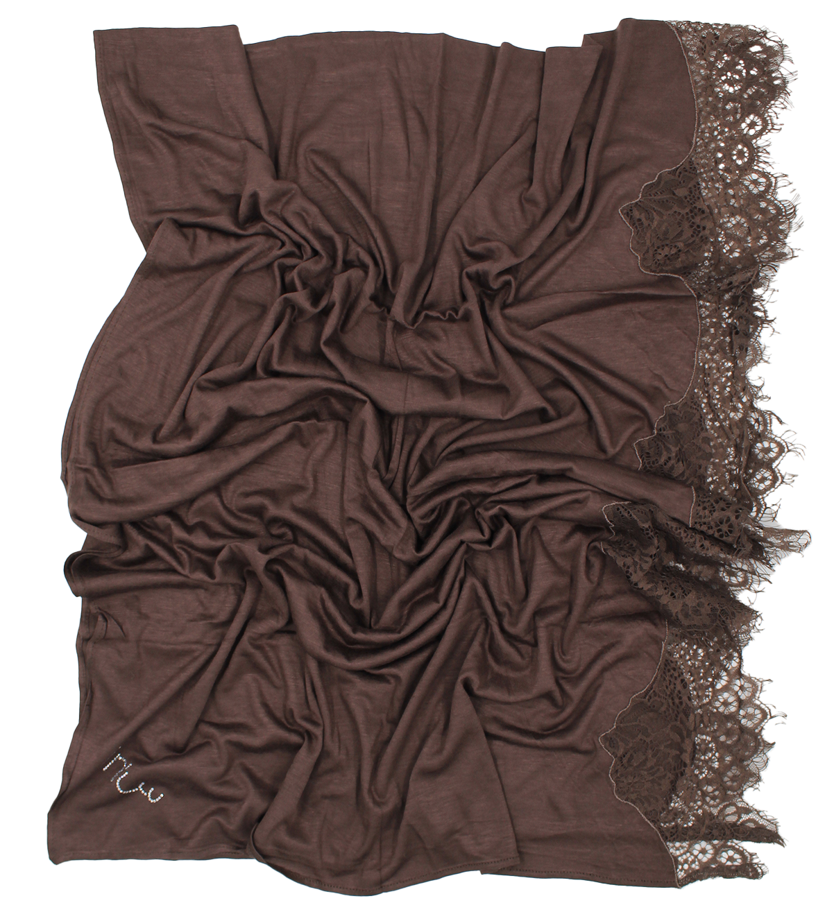 CHÂLE EMALY® dentelle - Marron