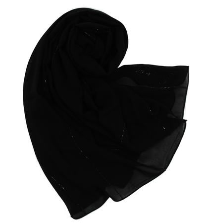 CHALE "CHIFFON STRASS" 8 lines - Noir