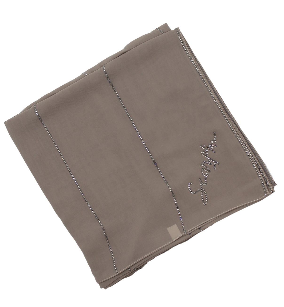 CHALE "CHIFFON STRASS" 8 lines - Gris taupe