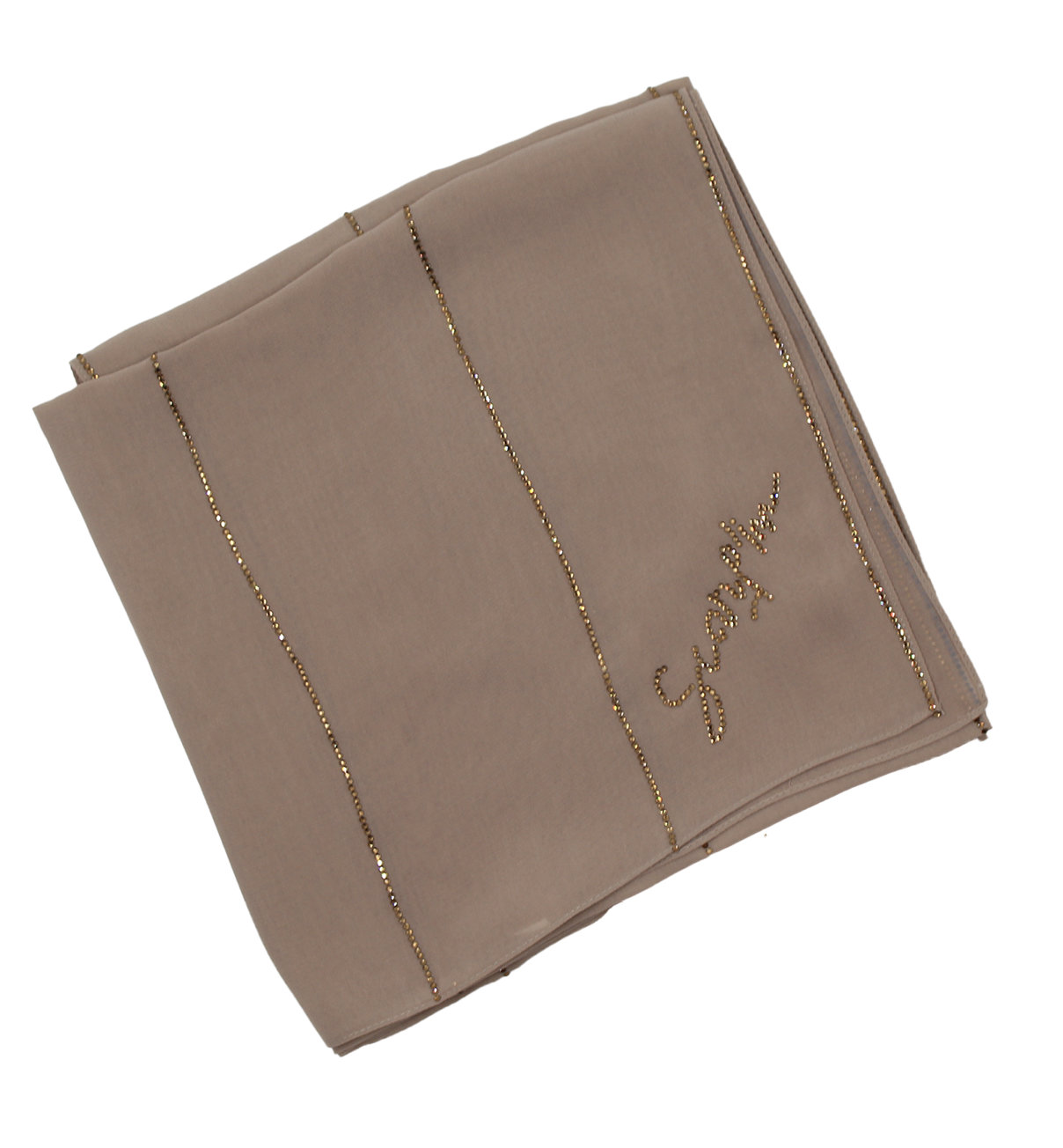 CHALE "CHIFFON STRASS" 8 lines - Sepia