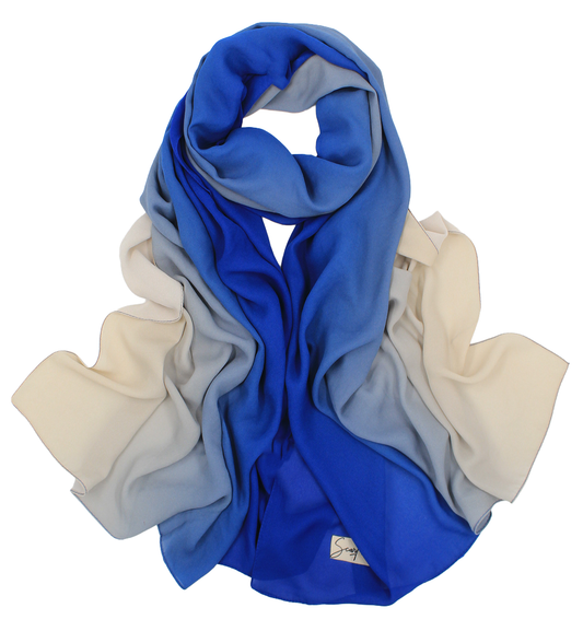 CHALE YAOMY® DÉGRADÉ - Bleu roi to beige
