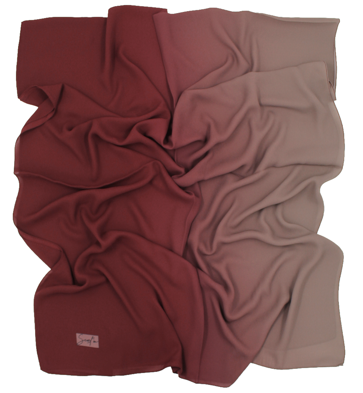 CHALE YAOMY® DÉGRADÉ - Bordeaux to taupe