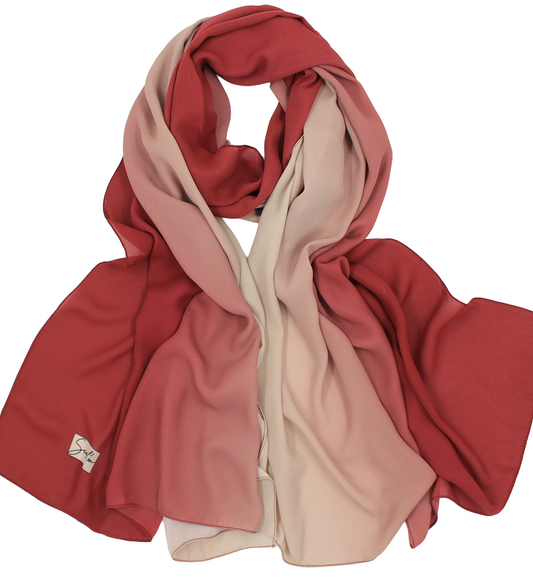 CHALE YAOMY® DÉGRADÉ - Rouge carmin to beige