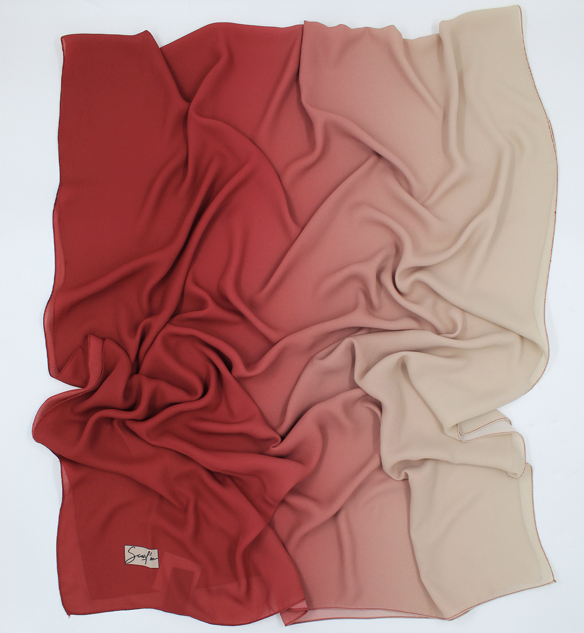 CHALE YAOMY® DÉGRADÉ - Rouge carmin to beige