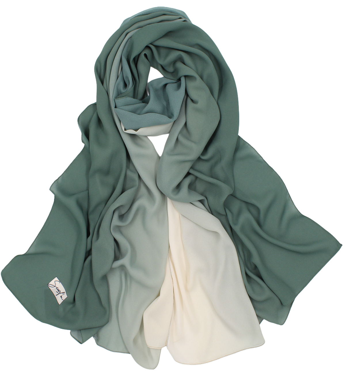 CHALE YAOMY® DÉGRADÉ - Vert to blanc