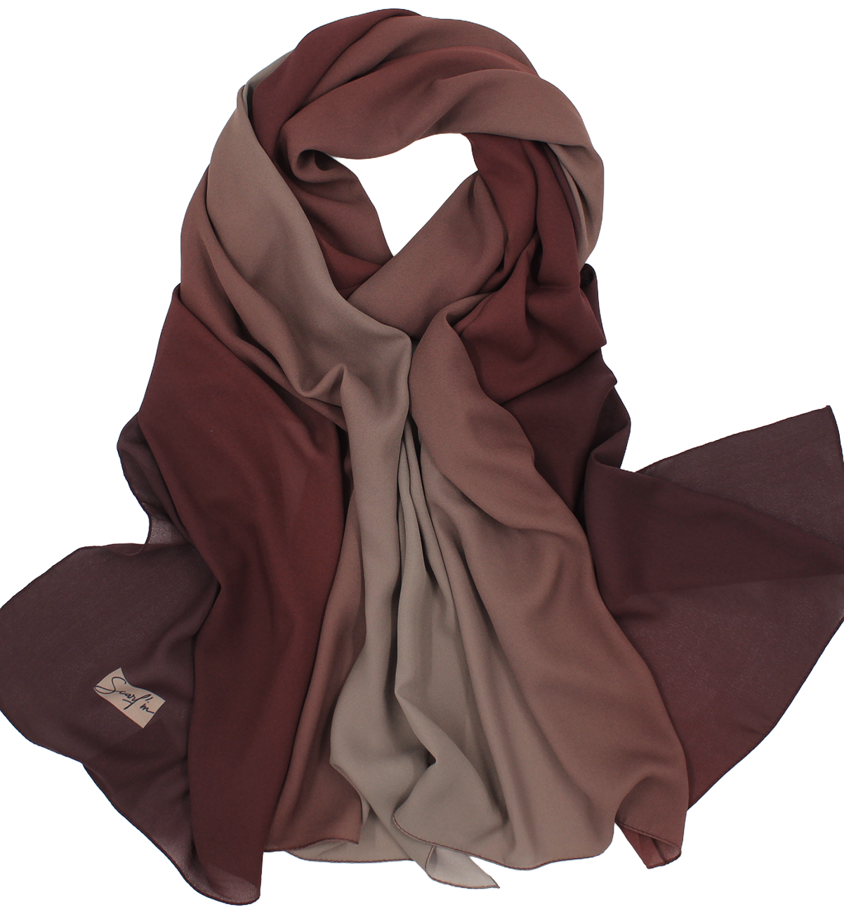 CHALE YAOMY® DÉGRADÉ - Burgundy to taupe