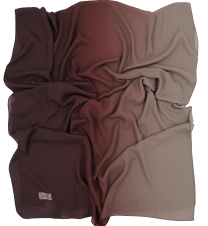 CHALE YAOMY® DÉGRADÉ - Burgundy to taupe