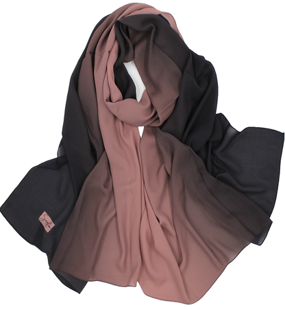 CHALE YAOMY® DÉGRADÉ - Noir to rose antique