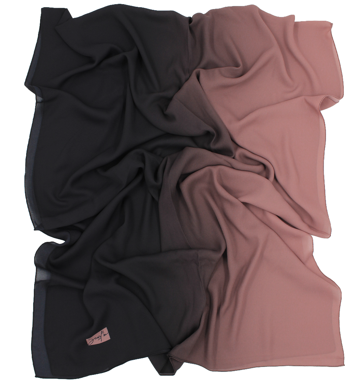 CHALE YAOMY® DÉGRADÉ - Noir to rose antique