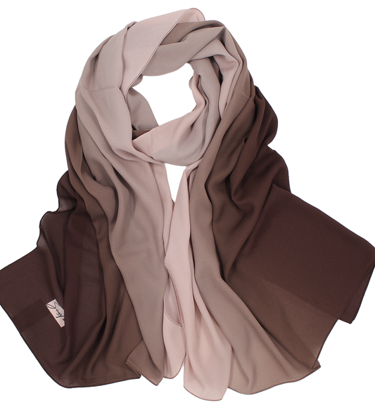 CHALE YAOMY® DÉGRADÉ - Chocolat to rose nude