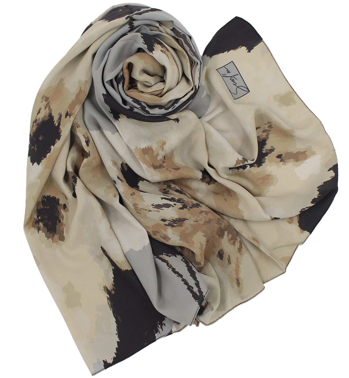 CHALE YAOMY® "FLORAL" - Grisé