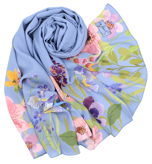 Châle YAOMY® "Gardenia" - Ciel