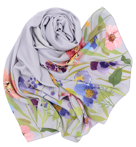 Châle YAOMY® "Gardenia" - Grisé