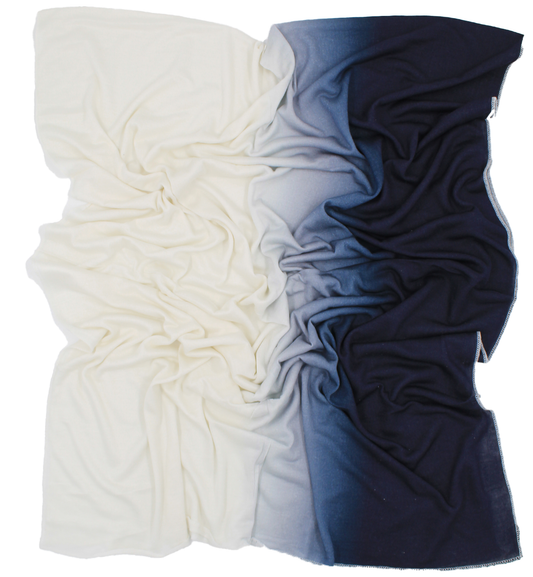 CHÂLE EMALY® dégradé - Marine to blanc