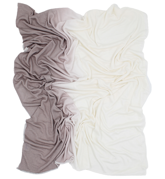 CHÂLE EMALY® dégradé - Mocha to blanc cassé
