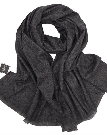 Écharpe en laine unie - Gris foncé