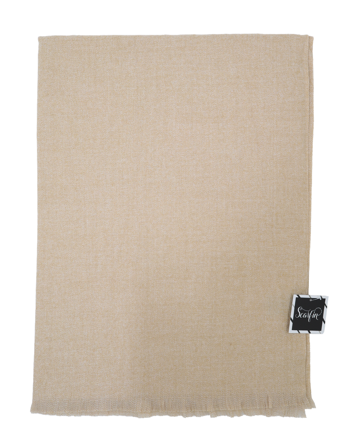 Écharpe en laine unie - Beige doré