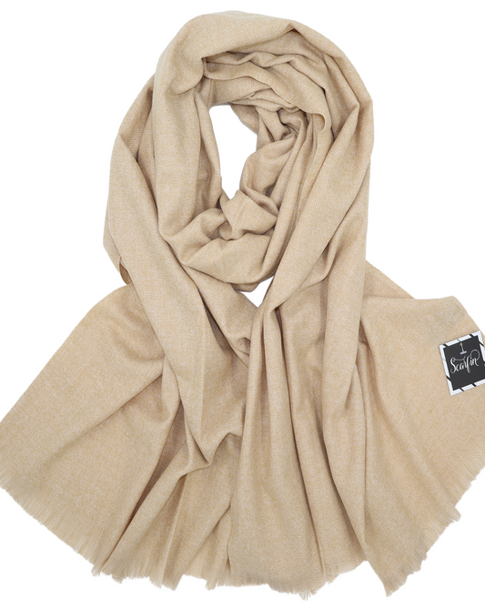Écharpe en laine unie - Beige doré