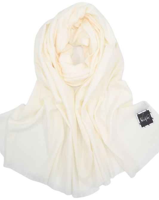 Écharpe en laine unie - Blanc cassé