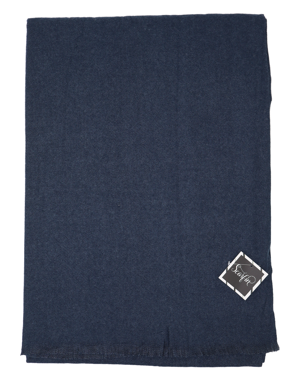Écharpe en laine unie - Bleu foncé