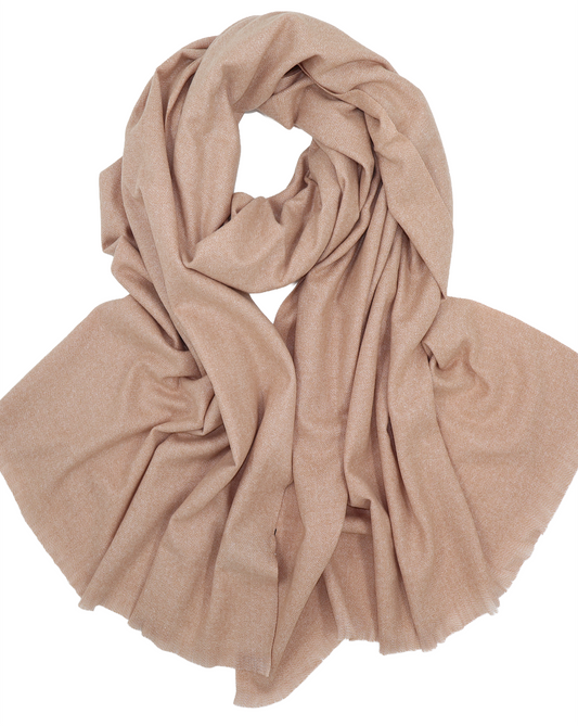 Écharpe en laine unie - Beige camel