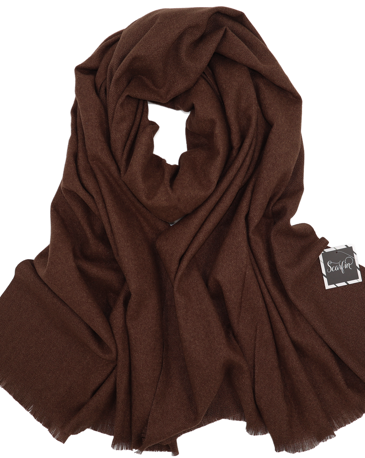 Écharpe en laine unie - Marron