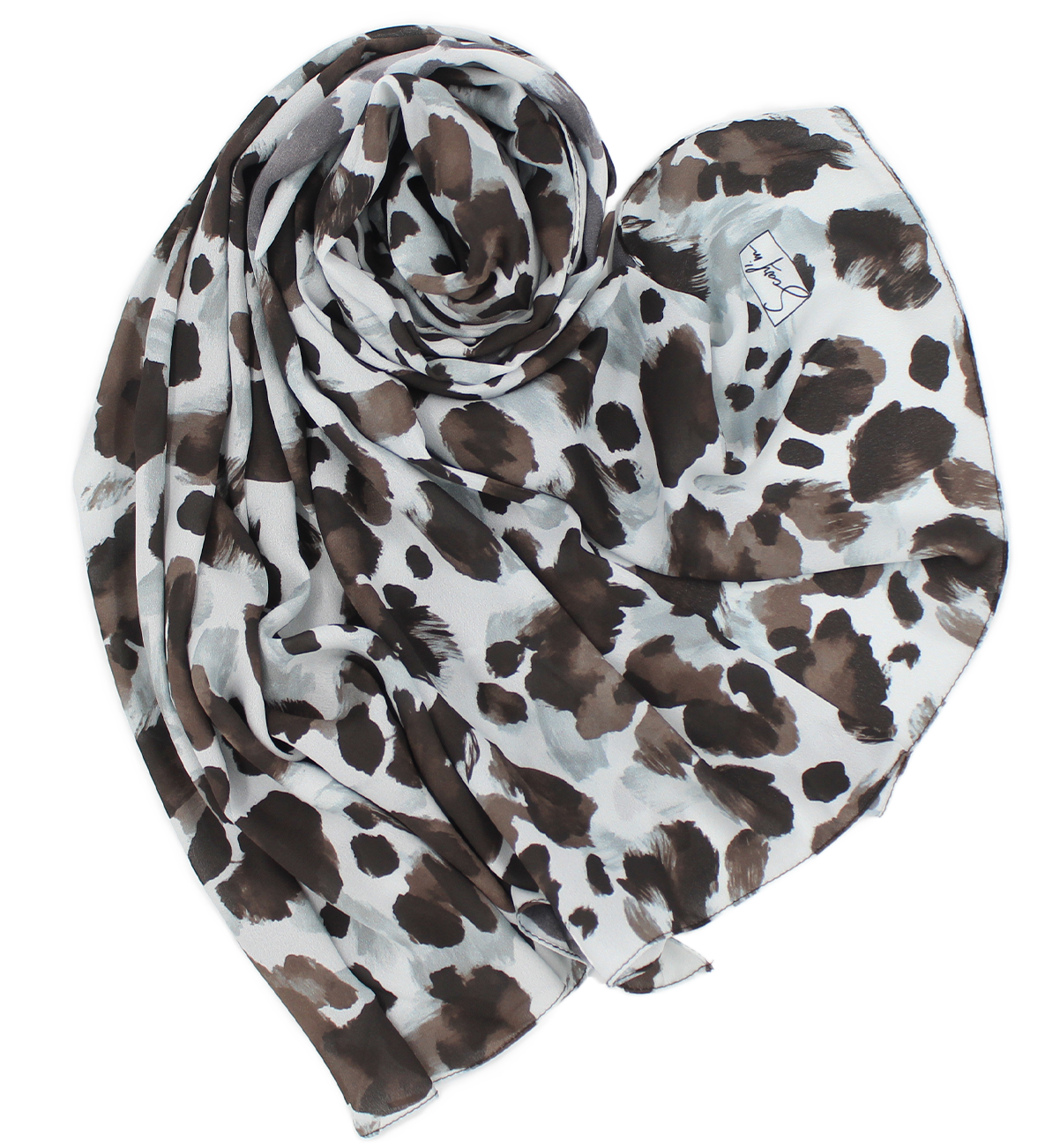 Châle Imprimé Animalier Marron