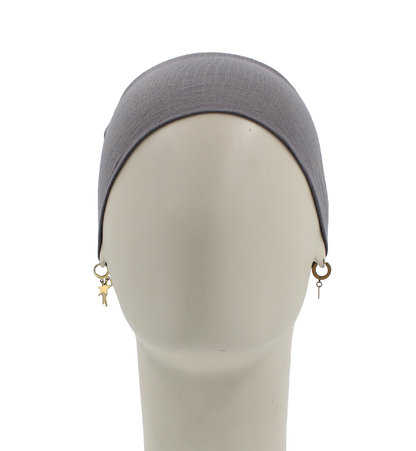 Bonnet Mi-tulle - Gris souris