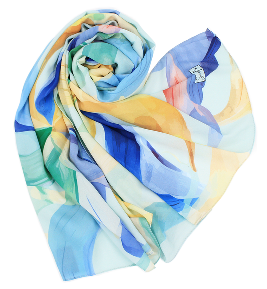 CHÂLE YAOMY® "PETALS" - Bleu