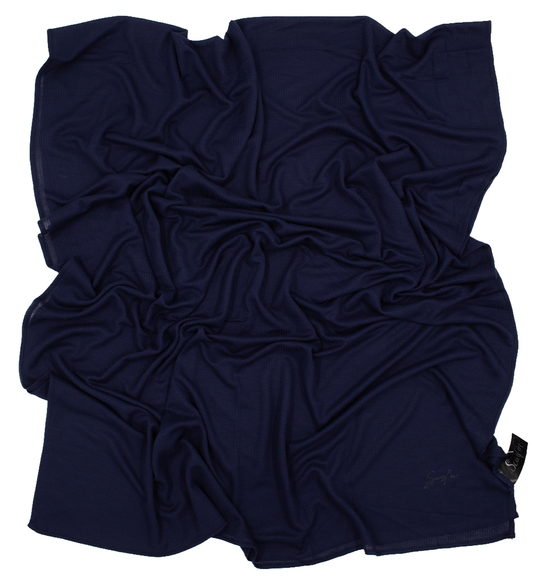 CHÂLE EMALY® "WAFFLE" - Bleu marine