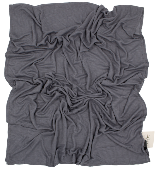 CHÂLE EMALY® "WAFFLE" - Gris foncé