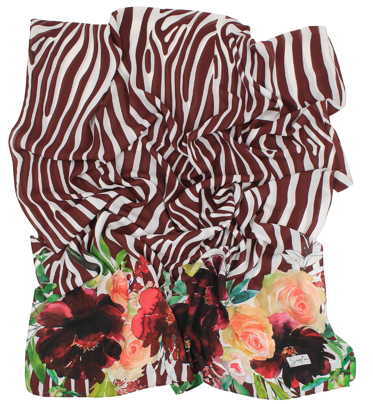 Châle YAOMY® "Zebra" - Burgundy