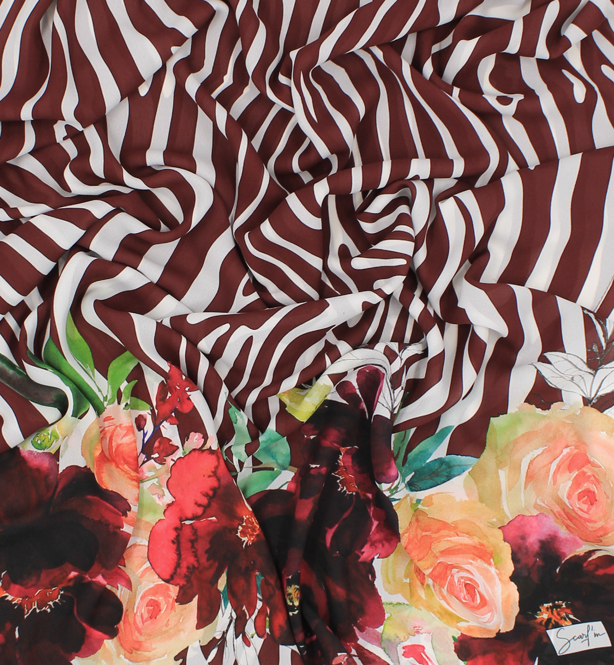 Châle YAOMY® "Zebra" - Burgundy